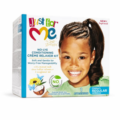 Just for Me No-Lye Conditioning Creme Relaxer Kit Regular Soft and Gentle