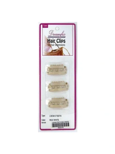Dreamfix Hair Clips for Extensions Clips 2.8cm Teeth/Dark Brown 3Pcs