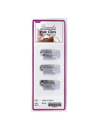 Dreamfix Hair Clips for Extensions Clips 3.8cm Teeth/Metal 3Pcs