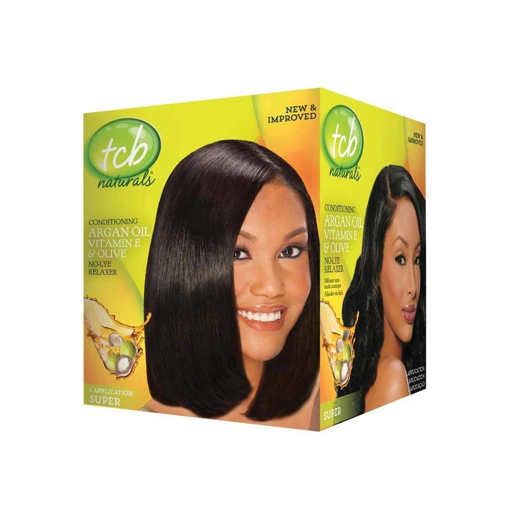TCB Naturals Arganöl Vitamin E & Olive Keine Lauge Relaxer Kit Super – Bild 2
