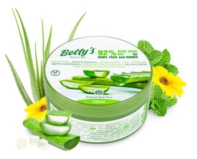 Betty's NATURE Body Cream 92% Aloe Vera Gel Körper Gesicht und Hand-Creme 300ml